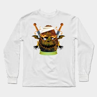 Spooky Halloween Pumpkin Head Long Sleeve T-Shirt